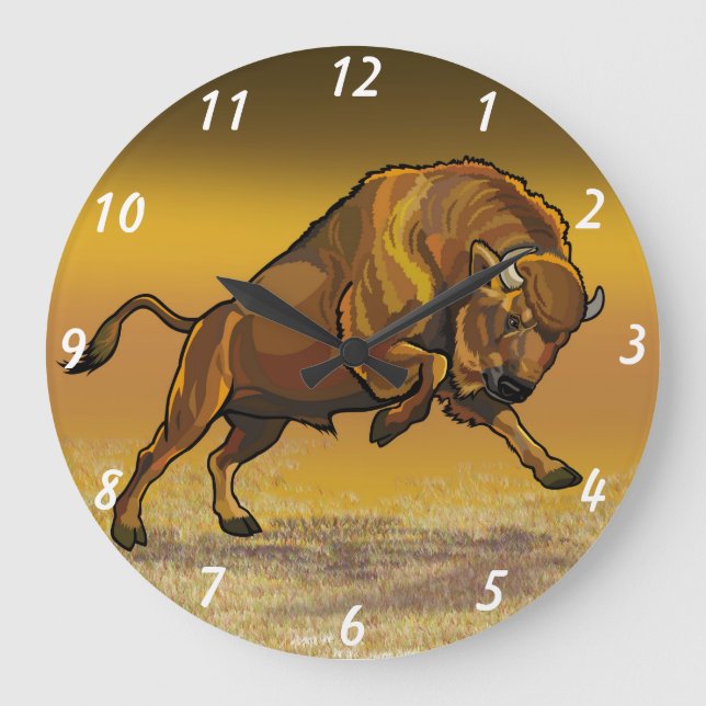 european bison large clock (Front)