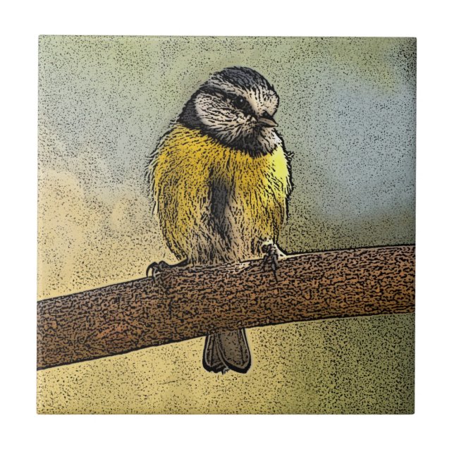 European blue tit tile (Front)