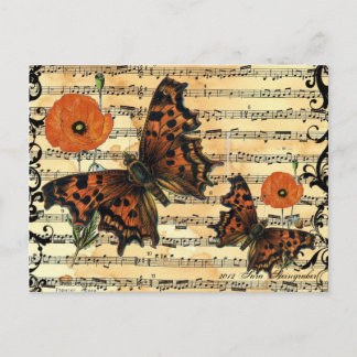 European Butterfly with Poppy Postcard