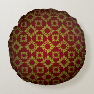 European court Baroque style floral pattern Round Cushion