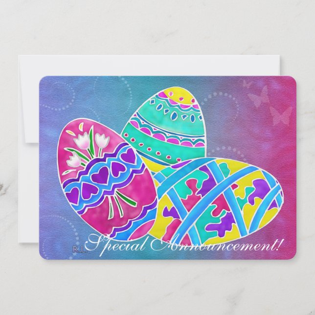 European Easter Folk Art 5x7 PARTY EGG DECORATING Invitation (Front)