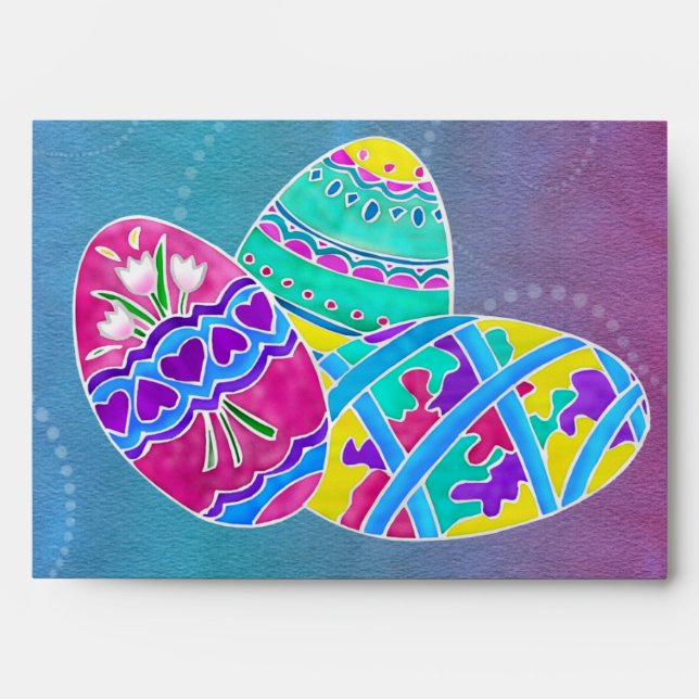 European Easter Folk Art FELT 5X7 ONLY Please Envelopes (Front)