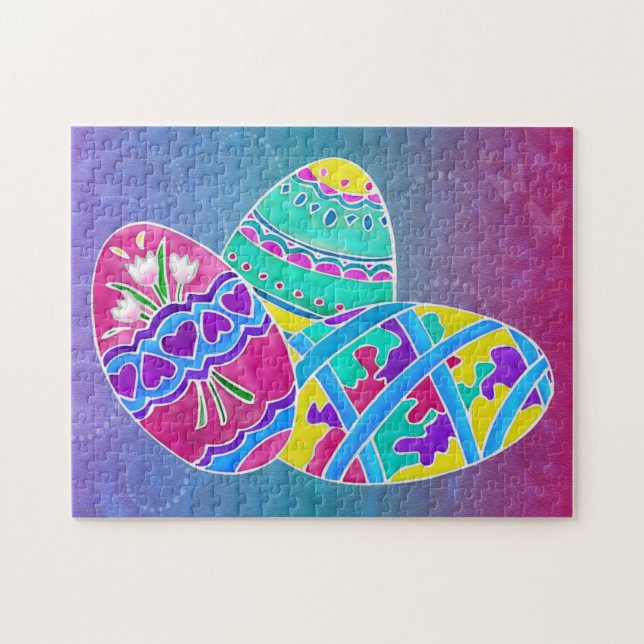 European Easter Folk Art GIRLS BASKET PUZZLE (Horizontal)