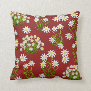 European Edelweiss Alpine Flowers Pillow