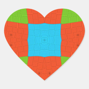 European ethnic tribal pattern heart sticker