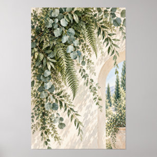 European Eucalyptus Fern Garden Archway Wall Art