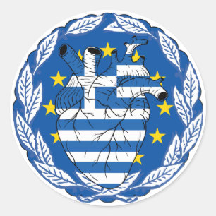 European Europe Greek Independence Greek Greece Classic Round Sticker