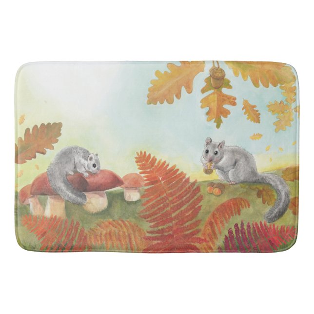 European Fat Dormouse Glis glis in Nature  Bath Mat (Front)