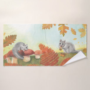 European Fat Dormouse (Glis glis) in Nature  Bath Towel