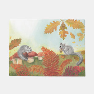 European Fat Dormouse Glis glis in Nature Doormat
