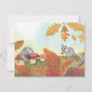European Fat Dormouse (Glis glis) in Nature RSVP Card