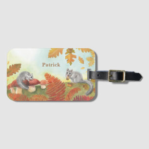 European Fat Dormouse Glis glis Personalised Luggage Tag