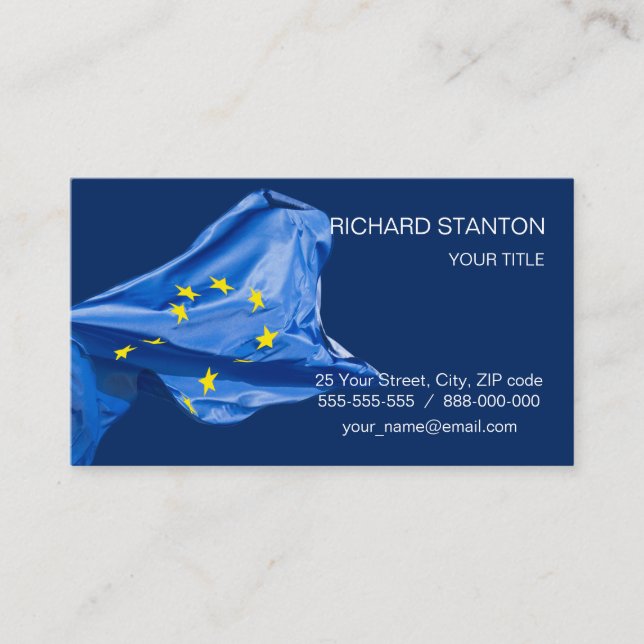 European flag business card (Front)