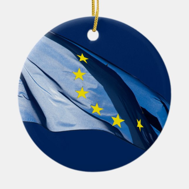 European flag ceramic tree decoration (Front)