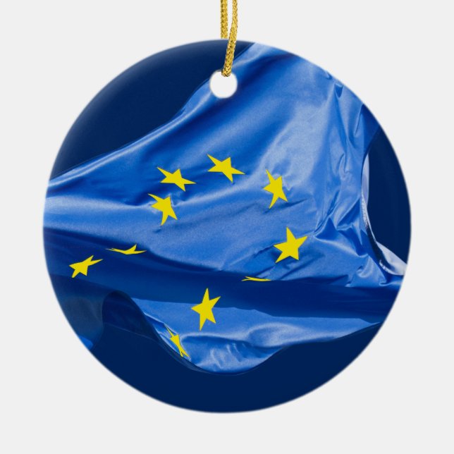 European flag ceramic tree decoration (Front)