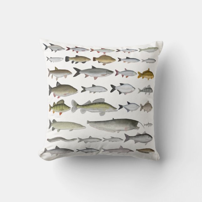 European Freshwater Fish Group Cushion (Front)