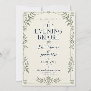 European Garden Rehearsal Dinner Invitation