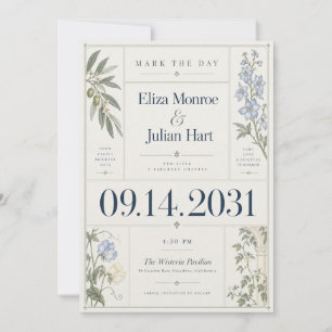European Garden Save the Date Invitation