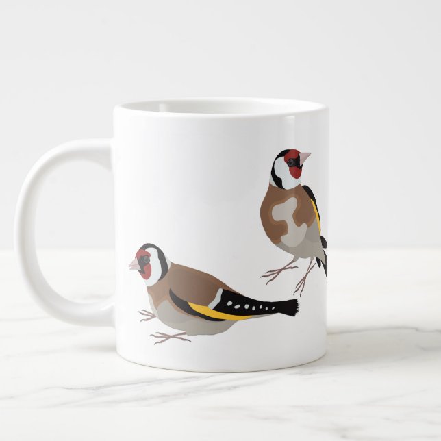 European Goldfinch Large Coffee Mug (Left)