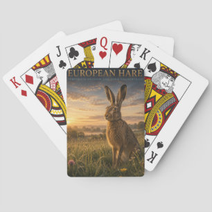 European Hare Meadow ANIMALS Poker Cards