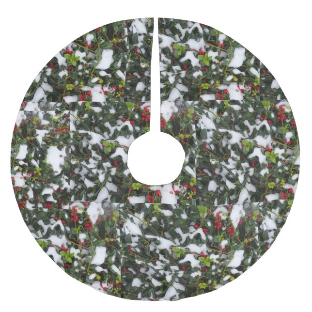 European Holly with Snow Tree Skirt (Front)