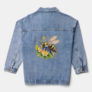 European honey bee denim jacket