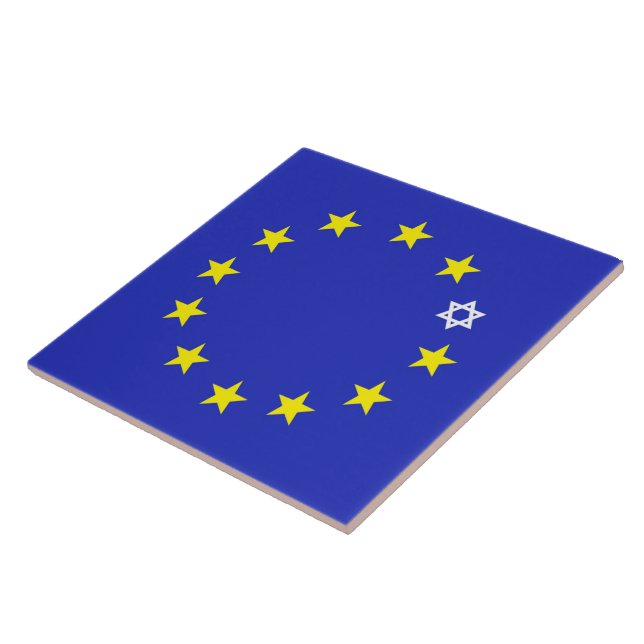 European Jewish Parliament Flag Tile (Side)