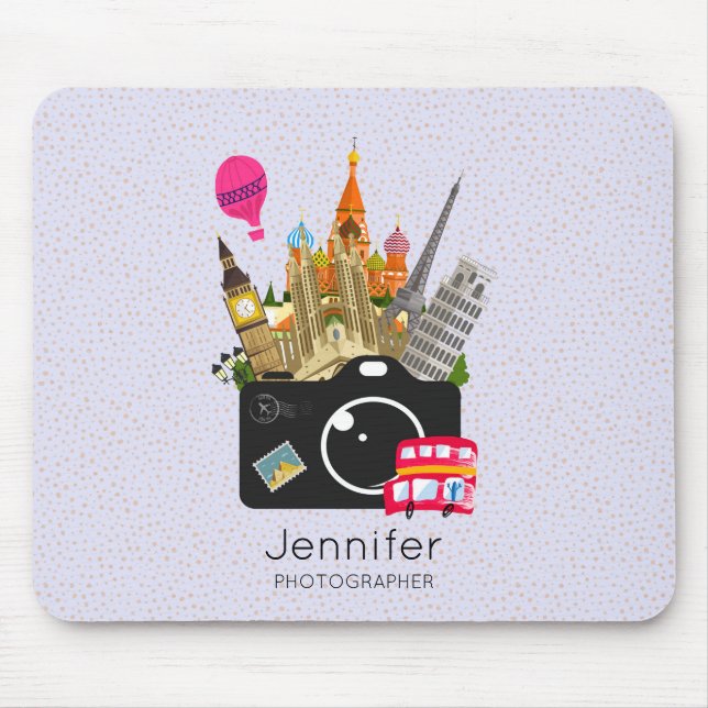 European Landmarks Travel Photographer Mouse Mat (Front)