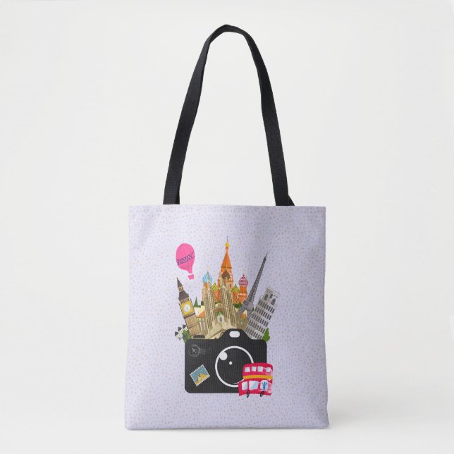 European Landmarks Travel Photographer Tote Bag (Front)
