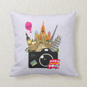 European Landmarks with a Camera Cushion