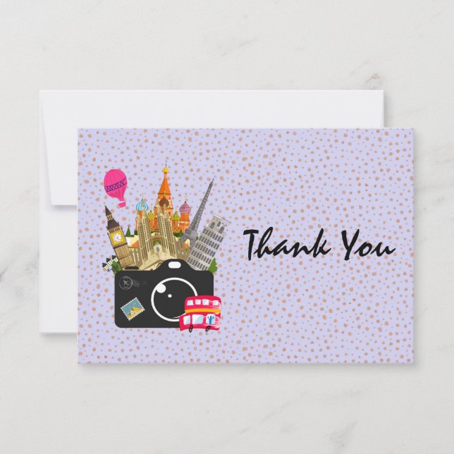 European Landmarks with a Camera Thank You Card (Front)