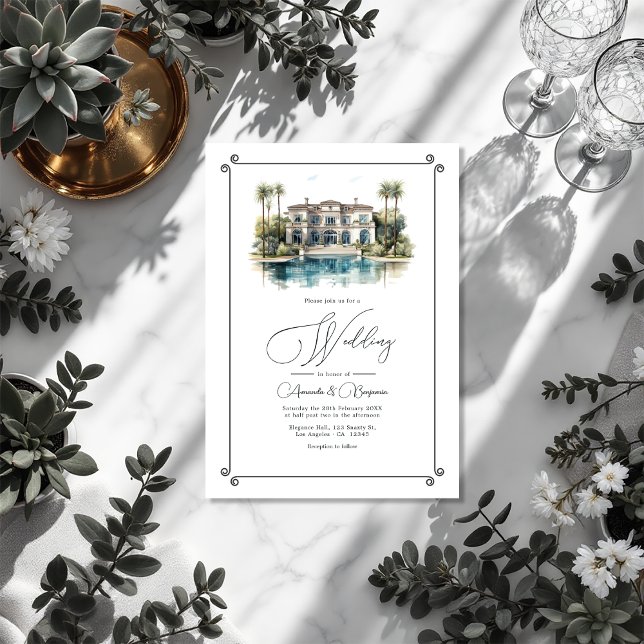 European Luxury Villa Inspired "Old Money" Wedding Invitation (European Luxury Villa Inspired "Old Money" Wedding Invitation)