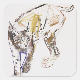 European Lynx Square Sticker