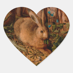 European Painting Rabbit Year 2023 Heart Sticker