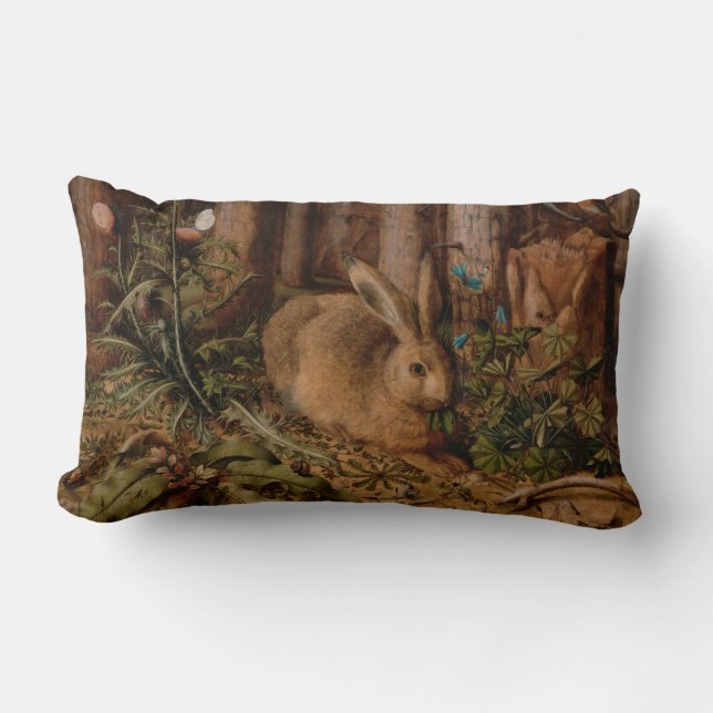 European Painting Rabbit Year Easter Lumbar Pillow (Front)
