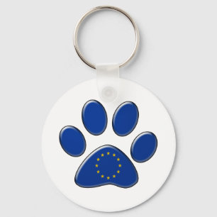 European patriotic cat key ring