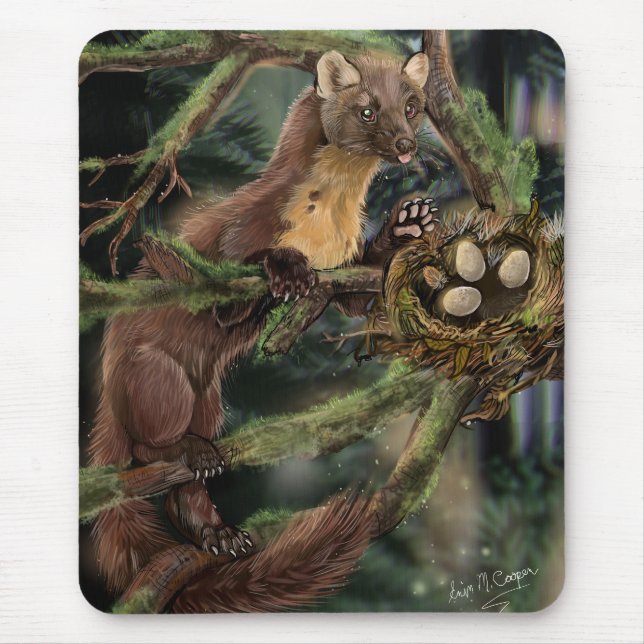 European Pine Marten Mouse Mat (Front)