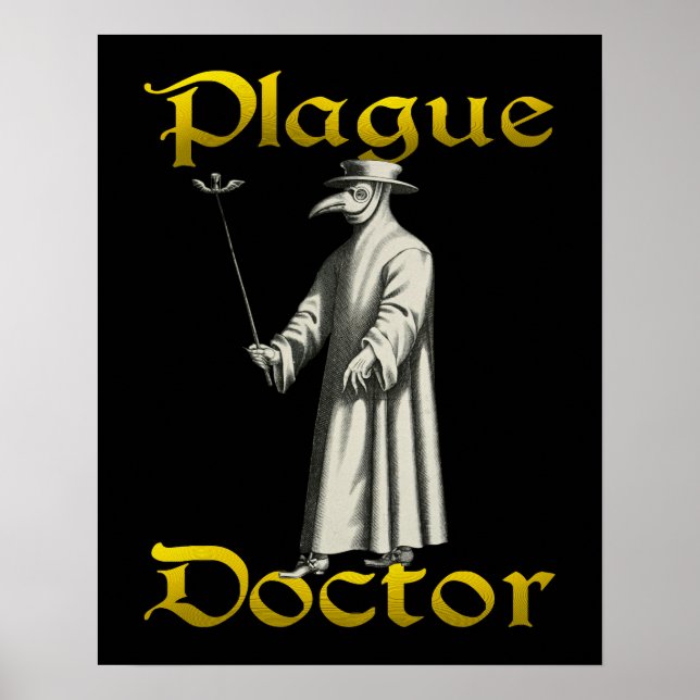European Plague Doctor Bird Beak Costume Poster (Front)