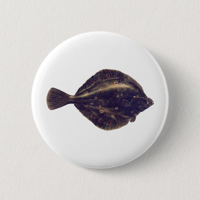 European Plaice 6 Cm Round Badge (Front)