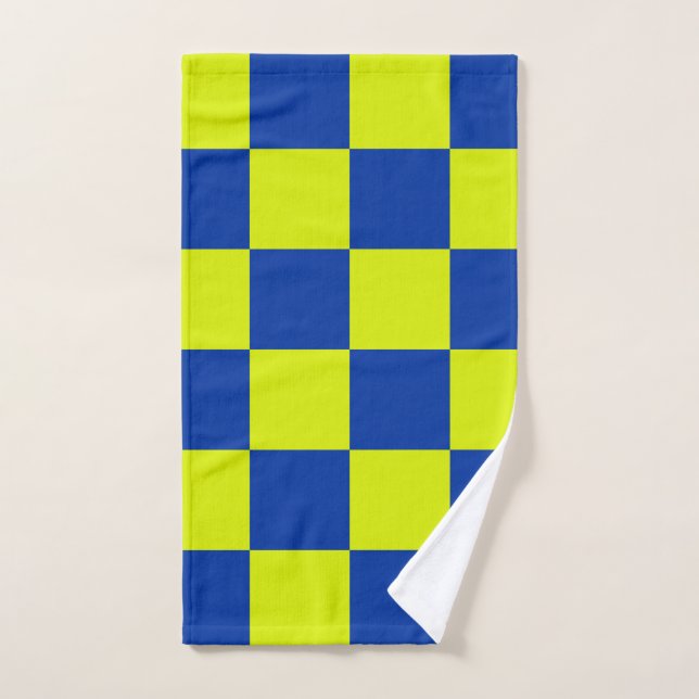 european police cars square colours chequered patt hand towel (Hand Towel)