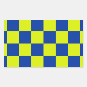 european police cars square colours chequered patt rectangular sticker