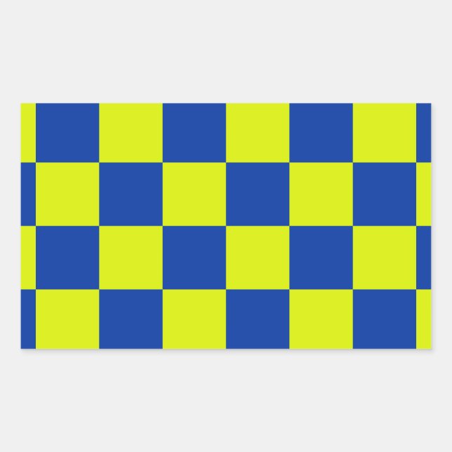 european police cars square colours chequered patt rectangular sticker (Front)