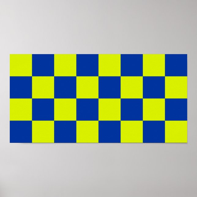 european police cars square colours chequered poster (Front)