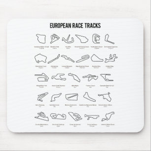 European Race Tracks Mouse Mat