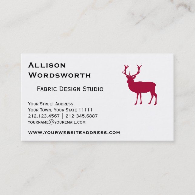 European Red Deer Stag - Stag Party Business Card (Front)