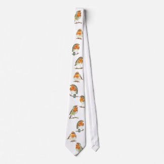 European red robin bird design. tie