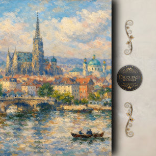 European River Cityscape Decoupage Tissue Paper