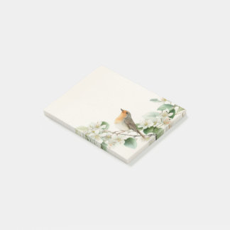 European Robin & Hawthorn – Editable Botanical Wed Post-it Notes