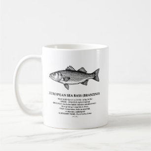 European Sea Bass Branzino Vintage  Coffee Mug