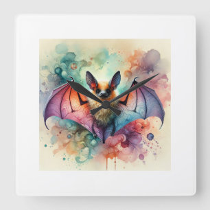 European serotine bat 131024AREF133 - Watercolor Square Wall Clock